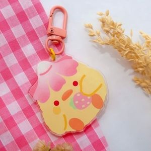 Strawberry baby duck acrylic keychain kawaii cute key charm/keyring/digital art